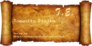 Tomasits Etelka névjegykártya